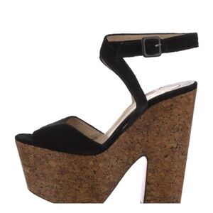 Christian Louboutin Black Platform Wedge Sandals